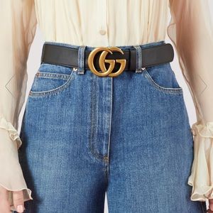 Gucci GG wide leather belt
